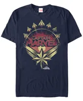 Marvel Men's Captain Vintage Planes And Emblem Short Sleeve T-Shirt