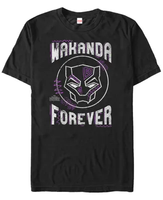 Marvel Men's Black Panther Wakanda Forever Geometric Short Sleeve T-Shirt