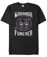 Marvel Men's Black Panther Wakanda Forever Geometric Short Sleeve T-Shirt