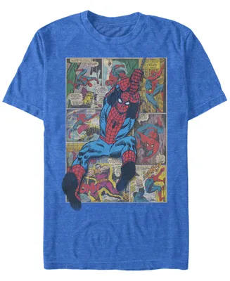 Marvel Men's Comic Collection Classic Spider-Man Swinging Short Sleeve T-Shirt