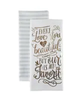 Design Imports Love Story Printed Dishtowel Set of 2