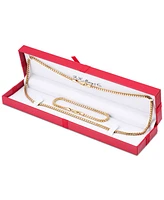 Esquire Men's Jewelry 2-Pc. Set Box Link 22" Chain Necklace and Bracelet 14k Gold-Plated Sterling Silver, Created for Macy's (Also available Ste