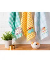 Design Imports Rise Shine Breakfast Embroidered Dishtowel Set of 3