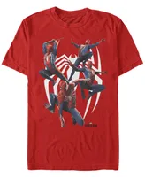 Marvel Men's Spider-Man Many Poses Of Short Sleeve T-Shirt