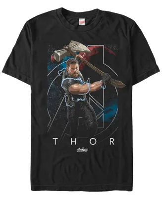 Marvel Men's Avengers Infinity War The Mighty Lightning Swing Of Thor Short Sleeve T-Shirt