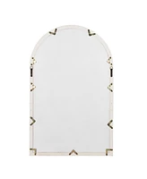 Kate and Laurel Boldmere Wood Windowpane Arch Mirror - 28" x 44"