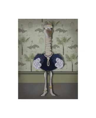 Fab Funky Ostrich and Pearls, Full Canvas Art
