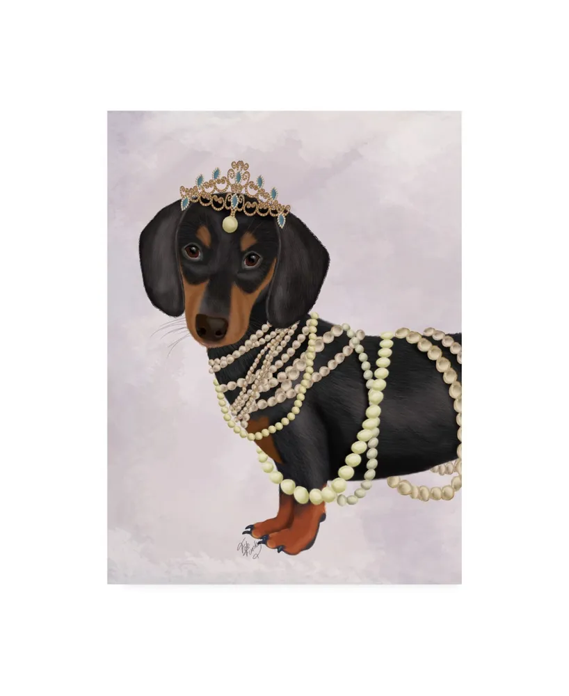 Fab Funky Dachshund and Tiara Canvas Art