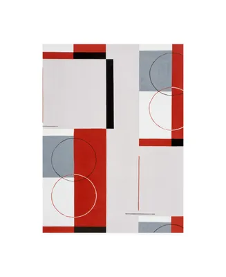 Pablo Esteban Circles with Red and Grey Canvas Art