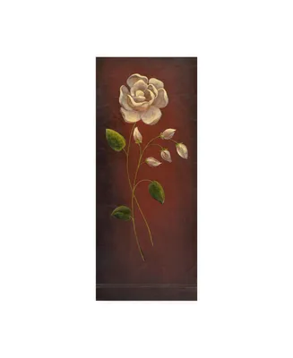 Pablo Esteban Single White Rose Stem Canvas Art