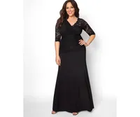 Women's Plus Size Soiree Draped Evening Gown