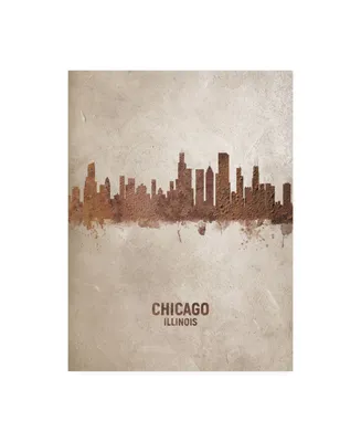 Michael Tompsett Chicago Illinois Rust Skyline Canvas Art - 19.5" x 26"