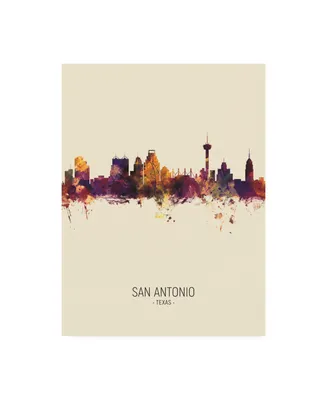 Michael Tompsett San Antonio Texas Skyline Portrait Iii Canvas Art