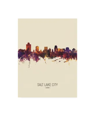 Michael Tompsett Salt Lake City Utah Skyline Portrait Iii Canvas Art