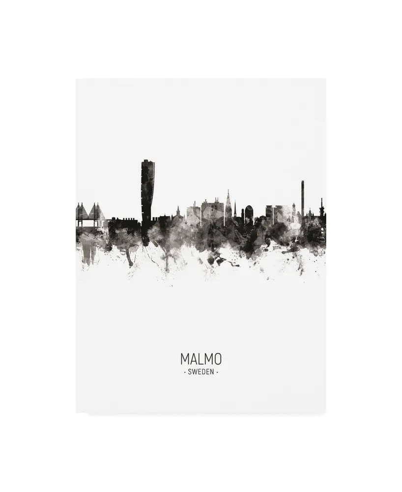 Michael Tompsett Malmo Sweden Skyline Portrait Ii Canvas Art - 19.5" x 26"