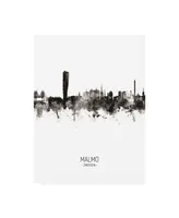 Michael Tompsett Malmo Sweden Skyline Portrait Ii Canvas Art - 19.5" x 26"