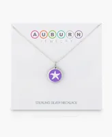 Auburn Jewelry Mini Starfish Pendant Necklace in Sterling Silver and Enamel, 16" + 2" Extender