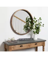 Kate and Laurel Hutton Round Wood Wall Mirror