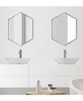 Kate and Laurel Rhodes Framed Hexagon Wall Mirror