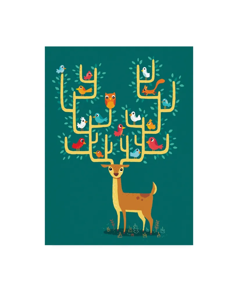 Michael Buxto Antler City Canvas Art