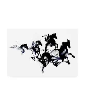 Robert Farka Black Horses Abstract Canvas Art
