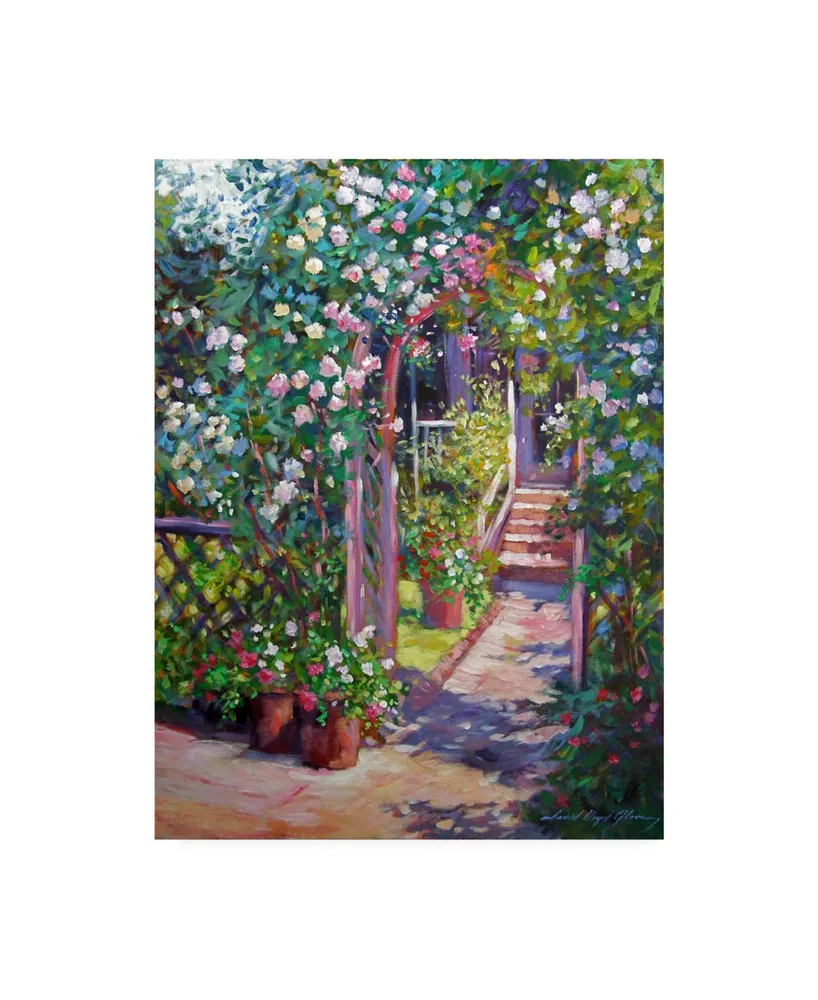 David Lloyd Glover Rose Cottage Gate Canvas Art