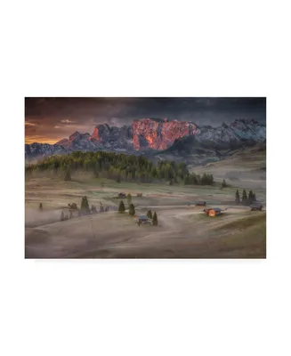 Peter Svoboda Mqep Burning Mountains Over the Frozen Valley Canvas Art