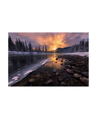 Yun Wang Icy Morning on Fire Canvas Art - 15" x 20"