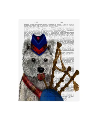 Fab Funky West Highland Terrier and Bagpipes Canvas Art - 15.5" x 21"