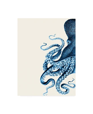 Fab Funky Octopus Navy Blue and Cream a Canvas Art - 27" x 33.5"