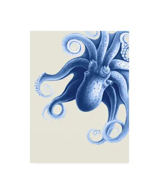 Fab Funky Blue Octopus on Cream F Canvas Art