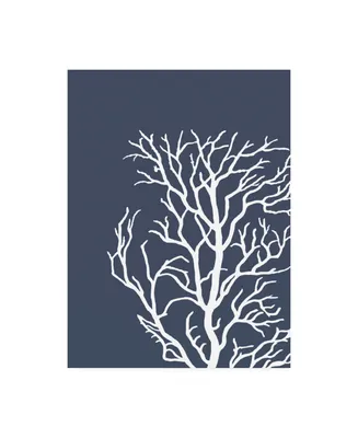 Fab Funky Corals White on Indigo Blue C Canvas Art - 15.5" x 21"