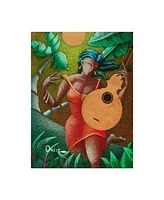 Oscar Ortiz Red Dress and Guitar Canvas Art