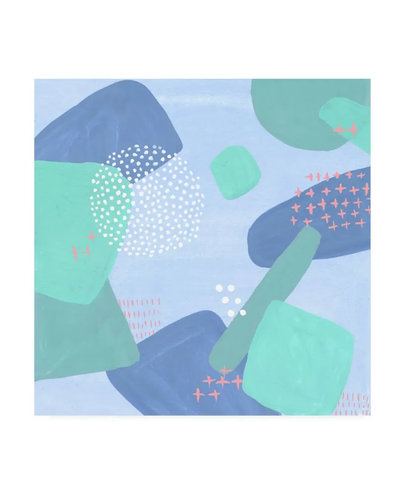 Melissa Wang Spaces Between Blue Shapes I Canvas Art