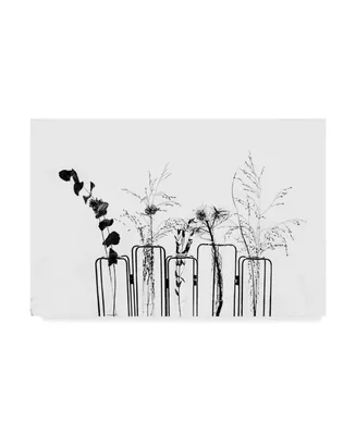 1X Prints Black Flowers on White Background Canvas Art