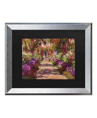 Claude Monet A Pathway in Monet's Garden Matted Framed Art - 27" x 33"