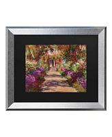 Claude Monet A Pathway in Monet's Garden Matted Framed Art - 27" x 33"