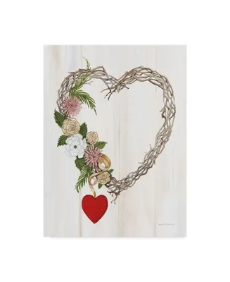 Kathleen Parr Mckenna Rustic Valentine Heart Wreath I Canvas Art