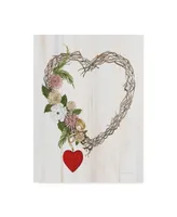 Kathleen Parr Mckenna Rustic Valentine Heart Wreath I Canvas Art