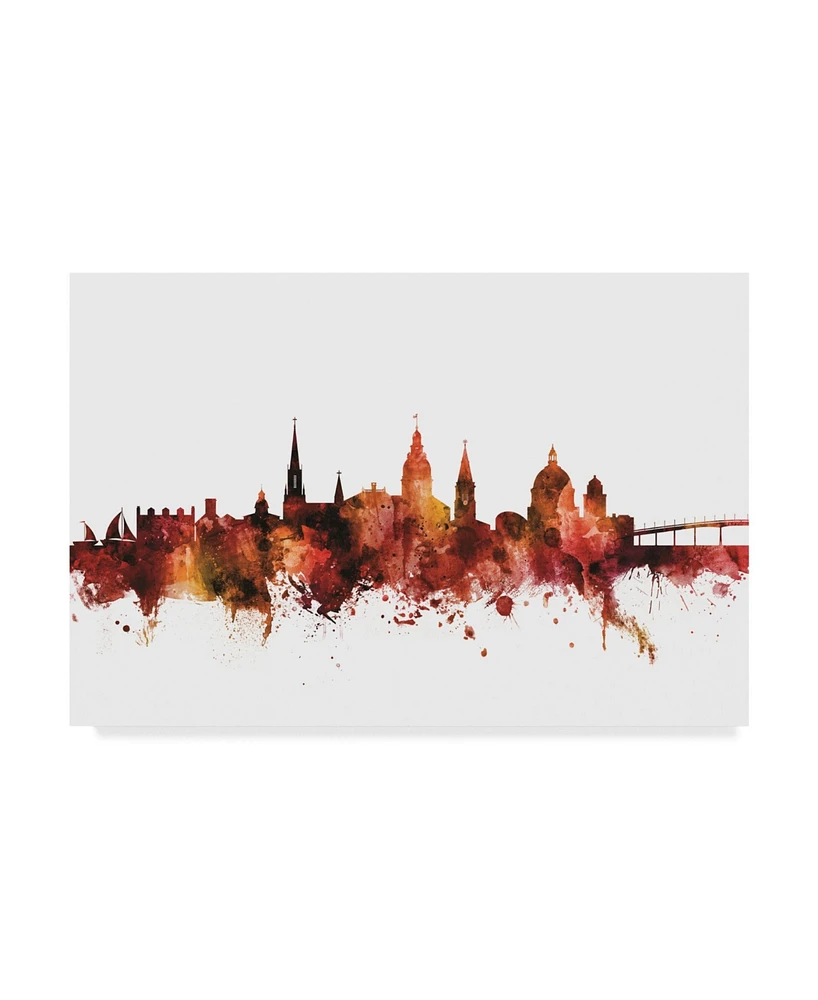 Michael Tompsett Annapolis Maryland Skyline Red Canvas Art - 20" x 25"