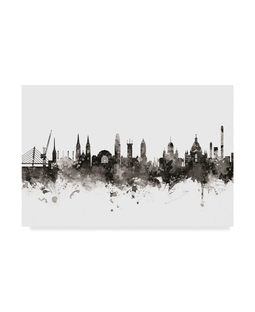 Michael Tompsett Helsinki Finland Skyline Black White Canvas Art - 20" x 25"