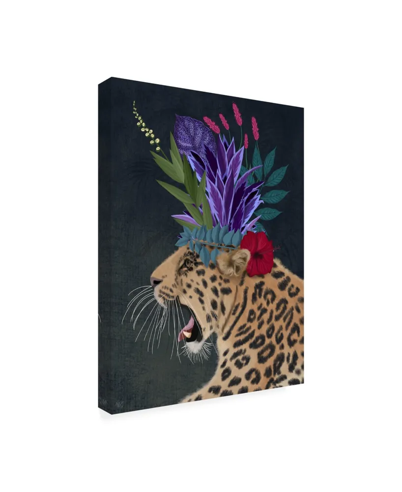 Fab Funky Chewing Giraffe Flowers 1 Canvas Art - 19.5" x 26"