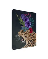 Fab Funky Chewing Giraffe Flowers 1 Canvas Art - 19.5" x 26"