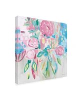 Farida Zaman Summer Pink Floral Pastel Canvas Art - 15.5" x 21"