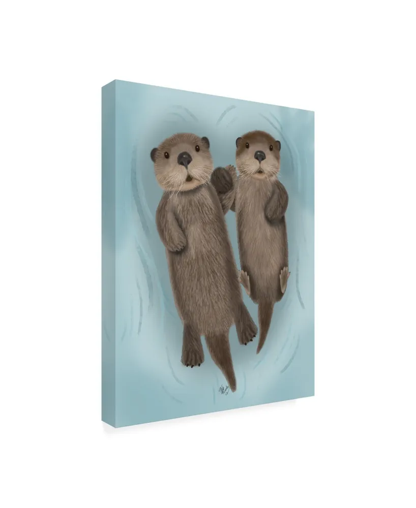 Fab Funky Otters Holding Hands Canvas Art