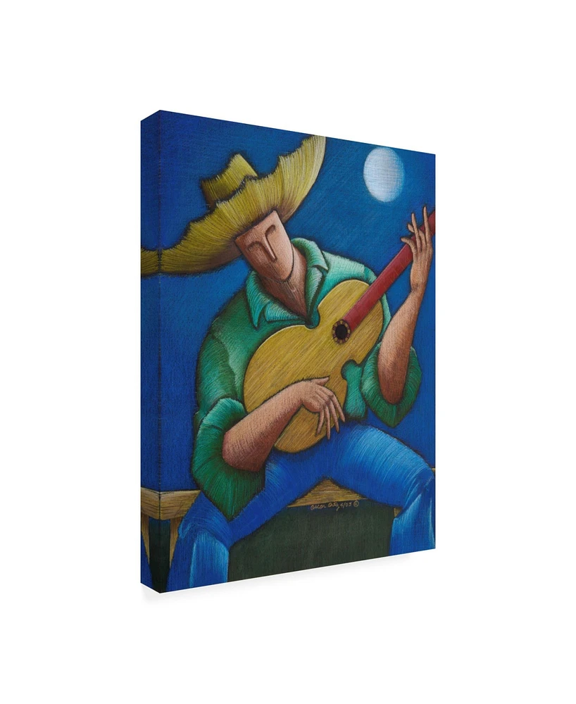 Oscar Ortiz Jibaro Bajo La Luna Canvas Art - 27" x 33.5"