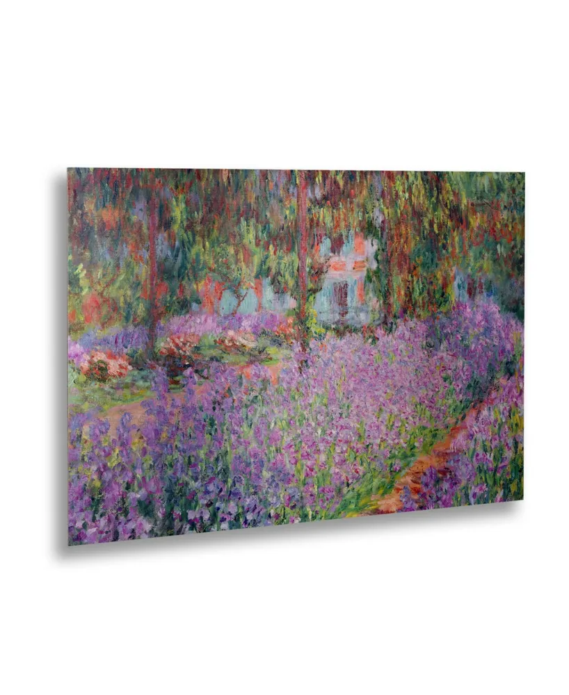Claude Monet The Artist's Garden at Giverny Floating Brushed Aluminum Art - 22" x 25"