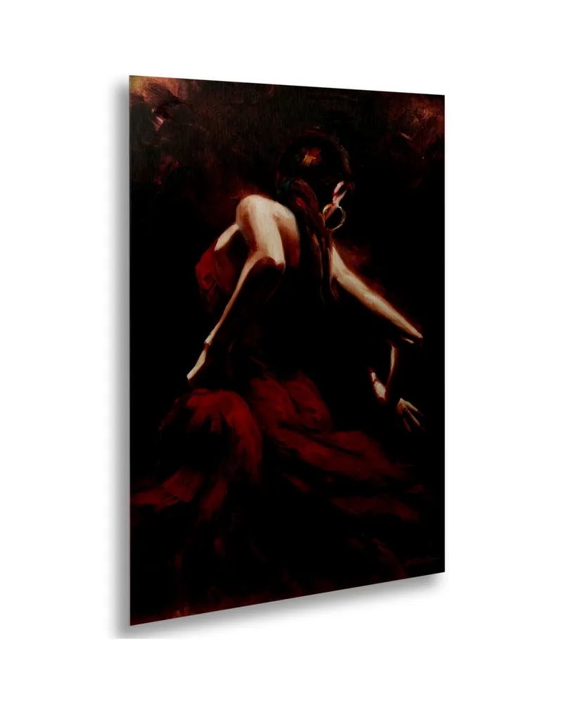 Masters Fine Art Flamenco Dancer Floating Brushed Aluminum Art - 22" x 25"