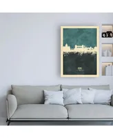 Michael Tompsett Rome Italy Skyline Teal Canvas Art - 19.5" x 26"
