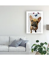 Fab Funky Brown French Bulldog and Butterflies Canvas Art - 19.5" x 26"